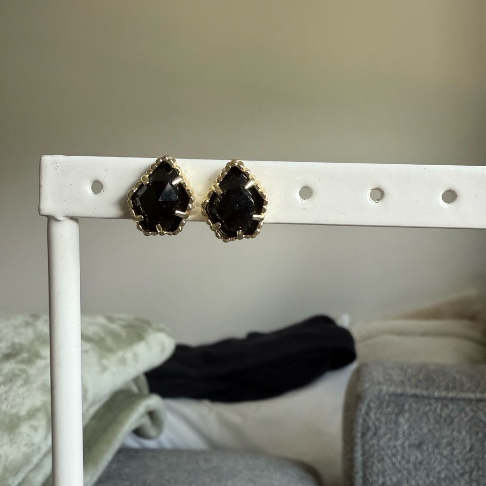 Black and Gold Stud Earrings